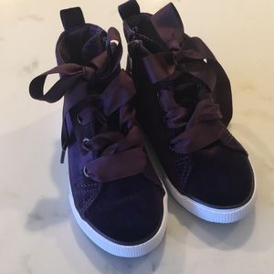 Cat and Jack purple velvet sneakers
